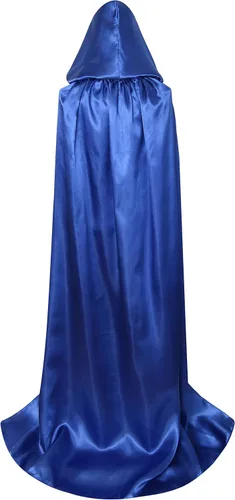 Vista 3 de BIGXIAN Capa de satén extra larga con capucha, capa elegante de Halloween y Navidad