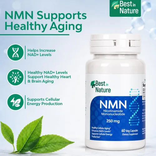 Vista 4 de Suplemento NMN (mononucleótido de nicotinamida) 60 unidades, 250 mg Apoya el envejecimiento saludable*