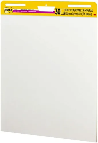 Vista 11 de Post-it Super Sticky Easel Pad 25 in x 30 in White 30 Sheets/Pad 2 Pad/Pack Large White Premium Self Stick Flip Chart Paper Super Sticking Power