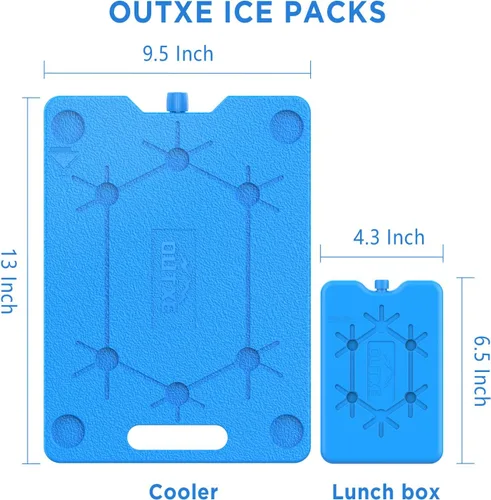 Vista 6 de OUTXE Bolsas de hielo para enfriadores – Grandes, 10 x 13 pulgadas, ahorro de espacio, reutilizables, de larga duración, paquetes de congelador frío