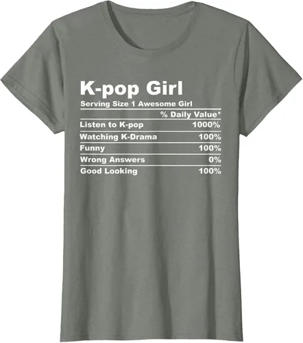 Vista 10 de Camiseta de regalo Kpop Kdrama para mujer K-pop Girl, Negro, S