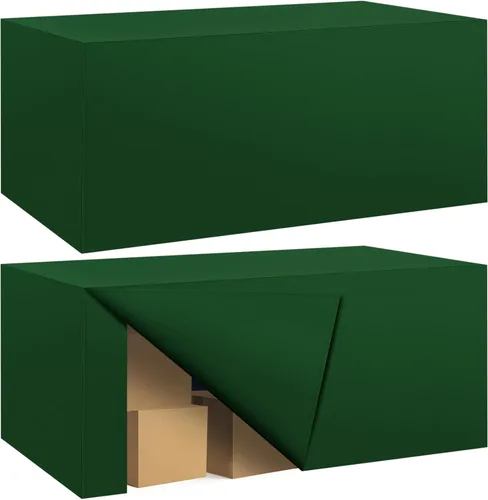 Vista 54 de Paquete de 2 manteles ajustados para mesa rectangular de 4 pies, 48 x 24 pulgadas, cubiertas de mesa verde manzana, tela de poliéster resistente al