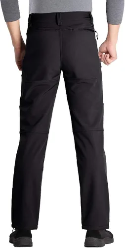 Vista 2 de FREE SOLDIER Pantalones cargo con vellón Softshell para hombre, para nieve, esquí, senderismo, con cinturón