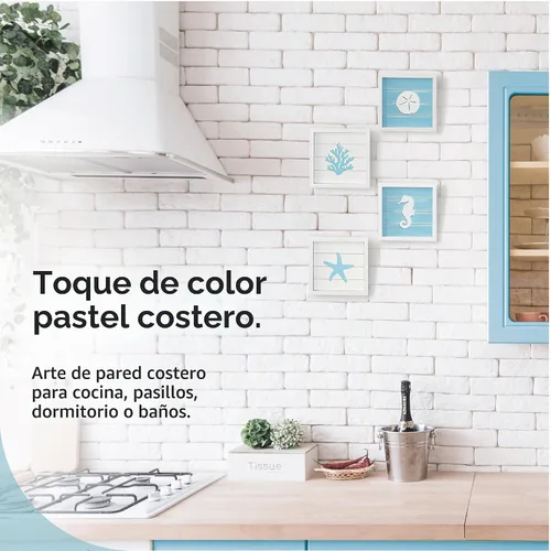 Vista 7 de Tide and Tales Decoración de pared costera 3D, arte de pared de playa