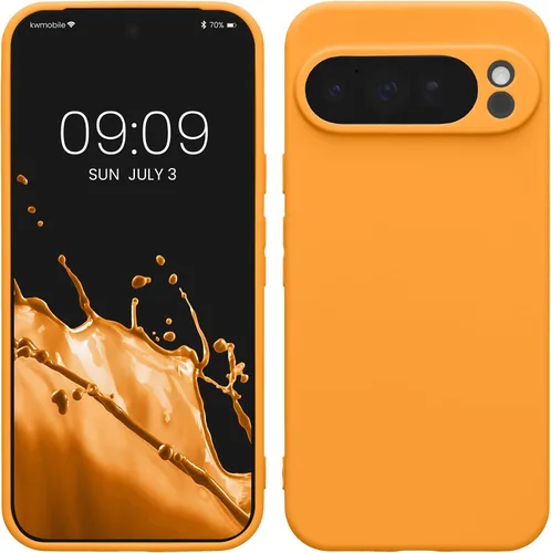 Vista 250 de kwmobile Funda compatible con Google Pixel 9 - Funda protectora delgada de TPU para teléfono - Acabado mate suave - Piedra antigua