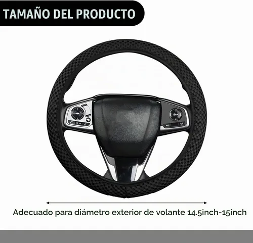 Vista 2 de Tesnaao Pack-1 Funda para volante de coche, malla de masaje 3D de seda de hielo transpirable sin anillo interior, protector antideslizante de agarre