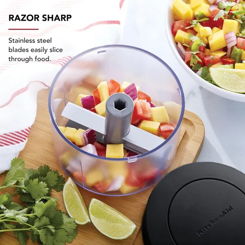 Vista 5 de KitchenAid Picador manual de alimentos, 3.8 tazas, negro