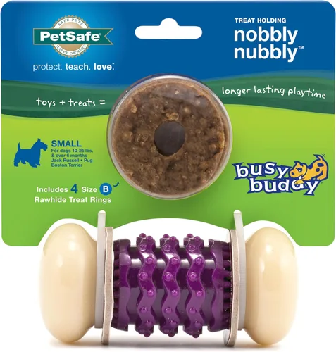 Vista 15 de PetSafe Busy Buddy Bristle Bone - Hueso de Cerdas - Juguete Duradero para Masticar para Perros con Cerdas y Protuberancias de Goma para la Salud