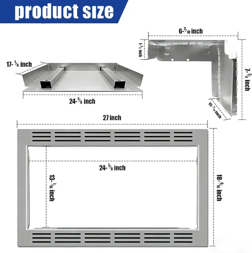 Vista 3 de NN-TK922SS - Kit de molduras de microondas de 27 pulgadas para horno microondas integrado de 2.2 pies cúbicos, kit de molduras de microondas