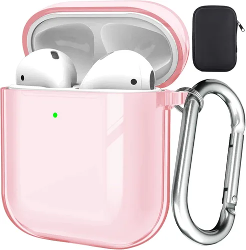 Vista 21 de Valkit - Funda transparente protectora para estuche de AirPods, con llavero, poliuretano termoplástico suave, a prueba de golpes, compatible