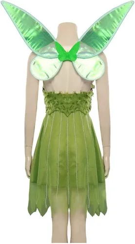 Vista 3 de Baycon Tinker Bell - Disfraz de hada elfo de ala, vestido de cosplay, uniforme para Halloween