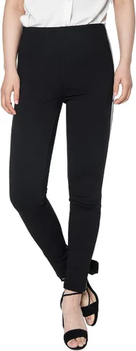 Vista 2 de Asoran Pantalones de vestir para mujer pantalones de trabajo de esmoquin negros pantalones elásticos ajustados con rayas de cuero para uso casual