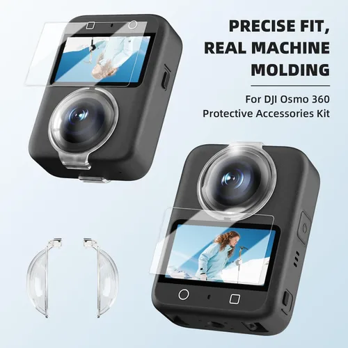 Vista 2 de Protector de lente + 2 protectores de pantalla para DJI Osmo 360, cubierta protectora de lente de PC HD película de vidrio templado para Osmo 360
