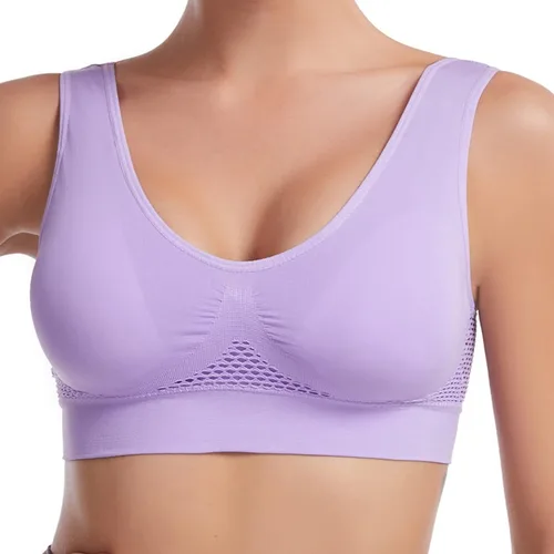 Vista 3 de ADJHDFH Hollowed Out Mesh Sports Underwear Chaleco de mujer Running Back Yoga Fitness Bra Crop Sports Bra