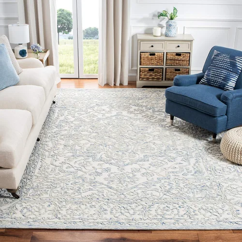 Vista 21 de SAFAVIEH Trace Collection Alfombra de pasillo, 2 pies 3 pulgadas x 8 pies, marfil y carbón, lana hecha a mano, ideal para zonas de alto tráfico