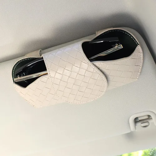 Vista 7 de KINIVA Soporte Rosa para Gafas de Sol de Visera de Coche Funda de Cuero para Gafas con Cierre Magnético para Accesorios Interiores de Coche