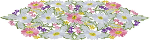 Vista 3 de AMARED Spring Daisy - Caminos de mesa bordados con flores para decoración del hogar, 13 x 34 pulgadas