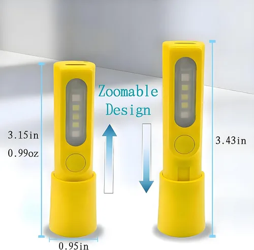 Vista 2 de Paquete de 4 mini linternas LED pequeñas, linternas recargables USB C, linterna combinada de linterna de campamento, linternas ultraligeras con zoom