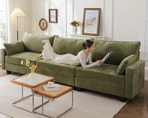 Vista 16 de Sofá de dos plazas de 53'' con almacenamiento en todos los asientos, sofá seccional modular con asiento profundo, cómodo sofá de gran