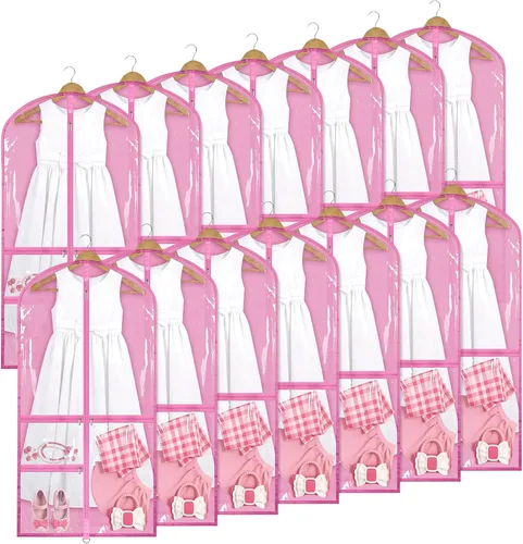 Vista 10 de Geelin 14 bolsas de ropa para baile PVC transparente, negro