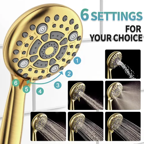 Vista 5 de SR SUN RISE Grifo de ducha – Sistema de cabezal de ducha multifuncional de alta presión de 10 pulgadas con accesorios de cabezal de ducha de mano