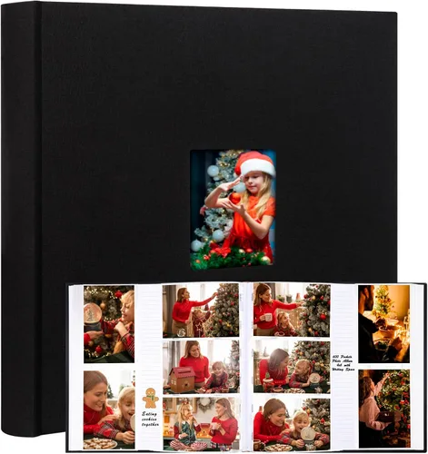 Vista 14 de Álbum de fotos de 600 bolsillos 4x6 con espacio para escribir, álbum de fotos de gran capacidad 4x6 que contiene 600 fotos horizontales