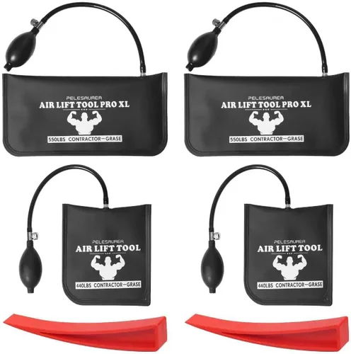 Vista 10 de Bolsa de aire en forma de cuña 2 piezas, espaciador de aire inflable con palancas, kit de bomba de aire en forma de cuña de grado comercial