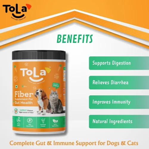 Vista 4 de Suplemento Gut Health para perros y gatos Sabor a zanahoria Decoración de nutrición diaria con enzimas digestivas Apoya la digestión, alivio