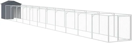 Vista 18 de vidaXL Casa para Perros con Techo Antracita 46.1"x239.8"x48.4" Acero Galvanizado