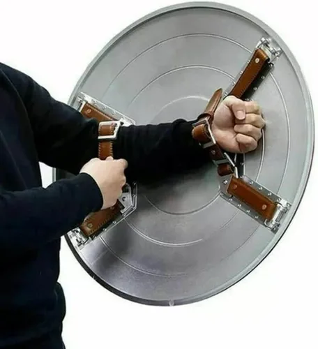 Vista 5 de Escudo del Capitán América Diseño Único Escudo de Acero Metal Cosplay y Juego de Rol Escudo Medieval Regalo de Navidad y Acción de Gracias, Multi