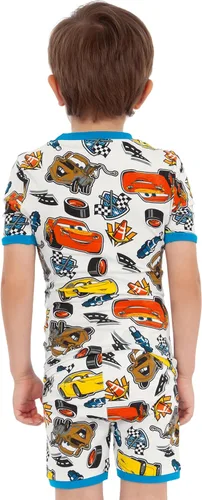 Vista 5 de Disney Cars Pijamas Juego de pijamas para niños de Rayo McQueen Pijamas para niños de ajuste ceñido
