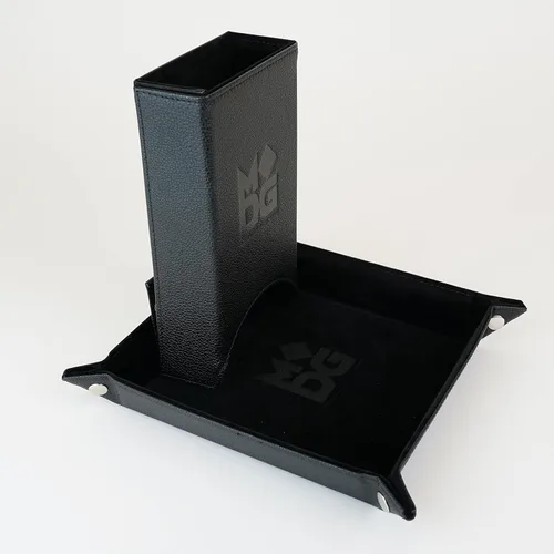 Vista 5 de FanRoll - Torre de dados plegable: negro, juego de rol, accesorios para Dungeons and Dragons