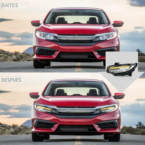 Vista 5 de VLAND Faros delanteros para Honda Civic de 10ª generación Sedan/Coupe/Hatchback/Type R 2016-2021