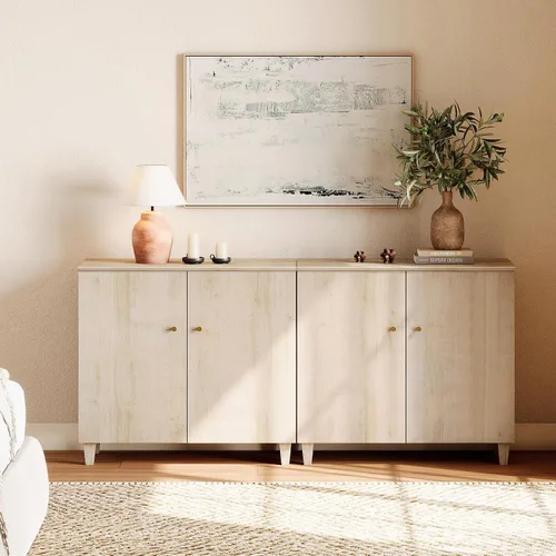 Vista 10 de WAMPAT Cómoda pequeña para dormitorio, cómoda de madera moderna de 35.4 pulgadas para armario organizador de almacenamiento con 3 compartimentos