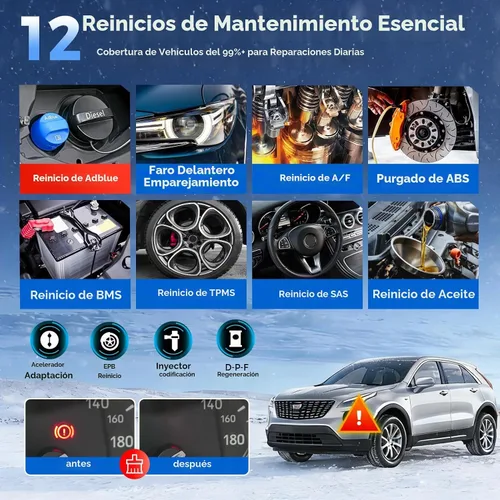 Vista 3 de LAUNCH CRP129X Elite - Escáner OBD2 para automóvil, FCA AutoAuth, 8 reinicios de aceite/EPB/SAS/TPMS/BMS/acelerador/reinicio de DPF/codificación