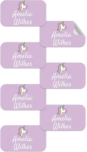 Vista 14 de Label Daddy Etiquetas de nombre personalizadas para niñas, etiquetas de nombre impermeables de tamaño individual para niños, sin planchado y Mariposa