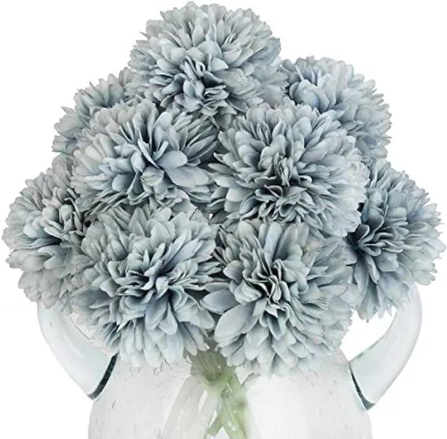 Vista 31 de 10 plantas artificiales de flores artificiales de seda de crisantemo, arreglos de hortensias, ramos de boda, decoración del hogar, cocina, jardín
