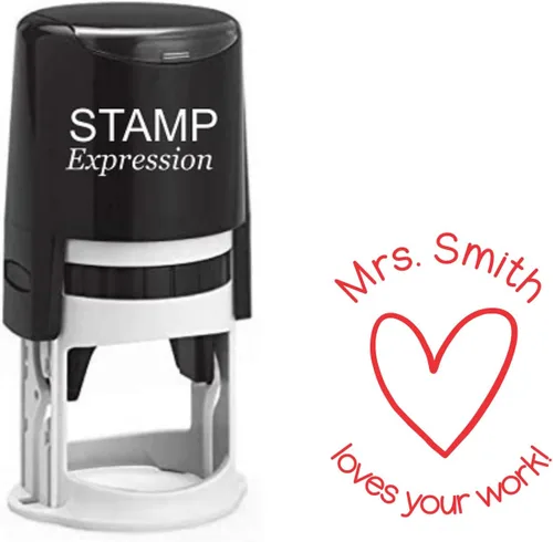 Vista 3 de StampExpression - Sello personalizado para profesor de amor, autoentintado, con líneas de texto (A-76205)