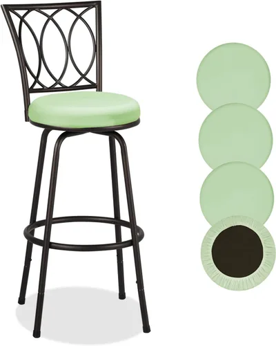 Vista 15 de Deisy Dee 4 fundas de asiento redondas para taburetes de bar, fundas elásticas para sillas redondas de 13 a 16 pulgadas (negro)