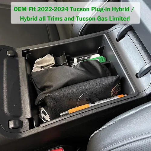 Vista 4 de Organizador de Consola Central TACOBRO Compatible con Hyundai 2022-2024 Tucson Plug-in Hybrid/Hybrid todos los acabados y Tucson Gas Limited y Santa