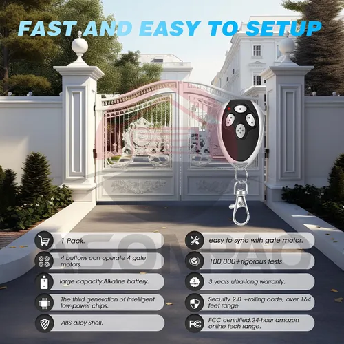 Vista 3 de 1 para LM123 Aleko Gate Opener Remote 3-Years Garantía