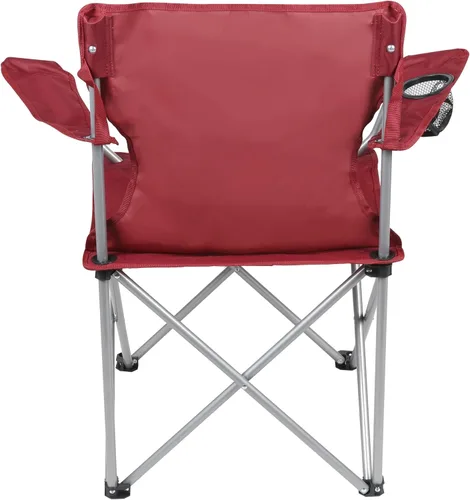 Vista 4 de Silla de campamento plegable básica con soporte para tazas, color rojo, para adultos
