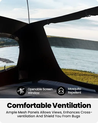 Vista 4 de OutdoorMaster Tiendas de campaña para 4/6 personas con tecnología de refugio opaco, fácil instalación en 60 segundos, tienda desplegable resistente