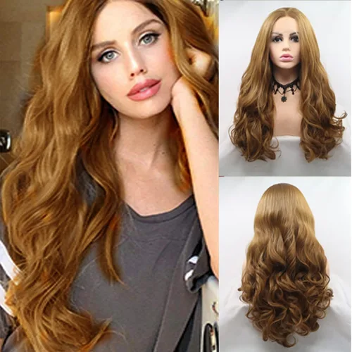 Vista 44 de 613 Peluca rubia realista sin pegamento con encaje frontal, peluca ondulada larga para mujeres blancas, 613 HD con encaje frontal, línea de cabello