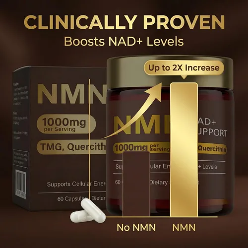 Vista 3 de Suplemento NMN de 1000 mg, NMN liposomal 4 en 1 1000 mg orgánico puro para suplemento NAD+ con quercetina, TMG, alternativa a NMNH, apoya la energía