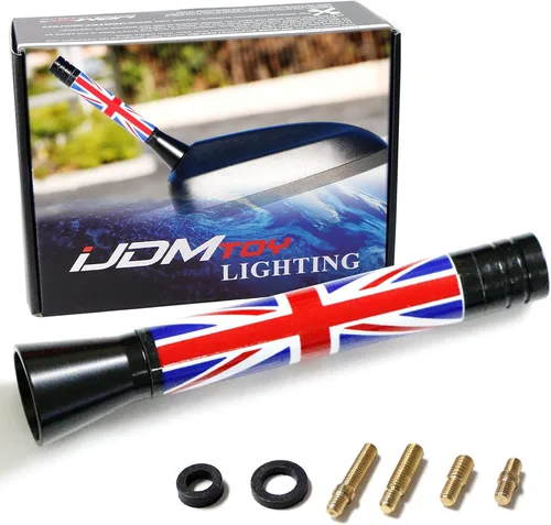 Vista 7 de iJDMTOY Antena corta a cuadros de 3 pulgadas con tema de tablero de ajedrez blanco/negro compatible con Mini Cooper (todos los modelos) y más otros