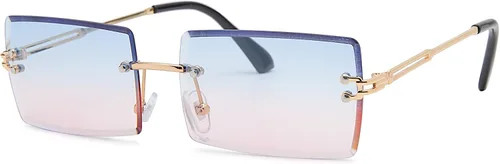 Vista 96 de Gafas de sol rectangulares para hombres/mujeres, gafas de sol pequeñas sin montura cuadrada