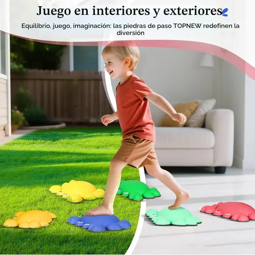 Vista 7 de TOPNEW Piedras de paso para niños, piedras de equilibrio antideslizantes para promover las habilidades de coordinación de los niños, carreras