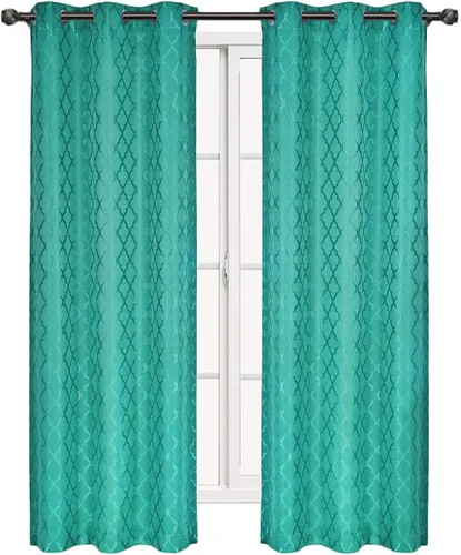 Vista 14 de Panel de cortina para oscurecimiento de ventana, con arandela, en tejido jacquard, paneles en par, juego de 2 paneles de Willow Jacquard