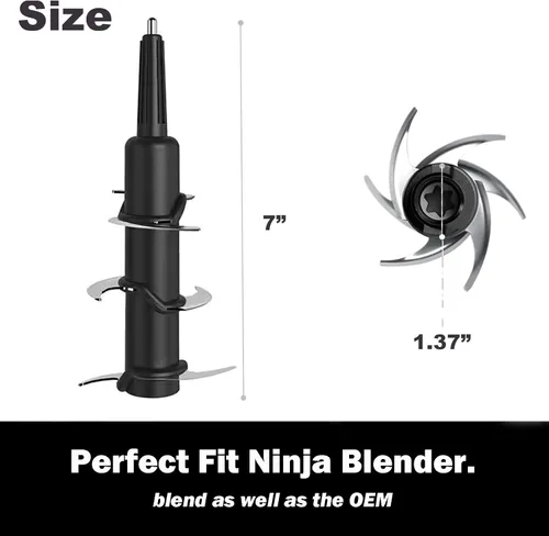 Vista 3 de Blender 6 cuchillas de repuesto compatibles con jarra Ninja de 72 onzas, piezas de repuesto compatibles con Ninja Blender 1100 1200 1500 vatios